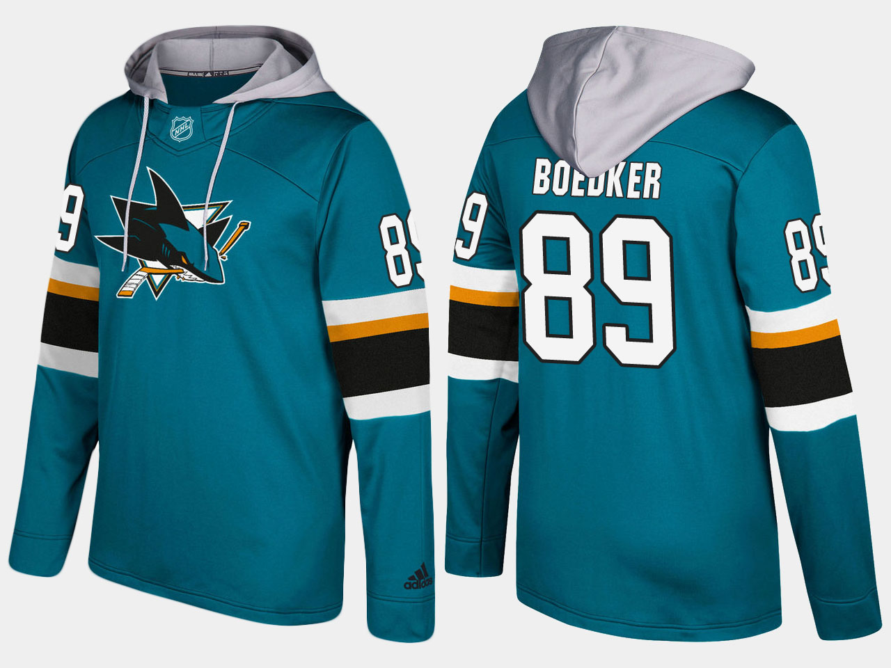 NHL Men San Jose sharks 89 mikkel boedker blue hoodie